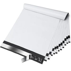 15 White and Black Poly Mailers